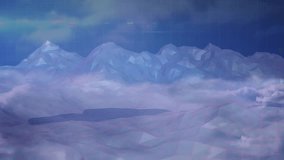 Processing data animation over network connections in abstract geometric landscape. Technology, digital, connectivity, futuristic, cyber, innovation - Powered by Shutterstock - Get 15% off with code: PIKWIZARD15