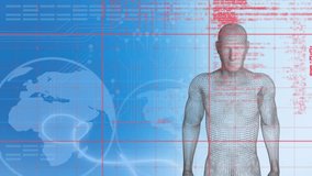 Animation of blue digital screen with data and globe. Digital interface, data processing and technology concept digitally generated video. - Powered by Shutterstock - Get 15% off with code: PIKWIZARD15