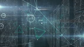 Animation of network of connections with icons over data processing and computer circuit board. Global connections, computing and digital interface concept digitally generated video. - Powered by Shutterstock - Get 15% off with code: PIKWIZARD15