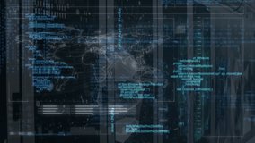 Animation of dna strand and data processing over shapes on black background. Global communication and data security technology concept digitally generated video. - Powered by Shutterstock - Get 15% off with code: PIKWIZARD15