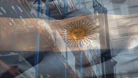 Animation of flag of argentina over warehouse. Global shipping, finances and delivery concept digitally generated video. - Powered by Shutterstock - Get 15% off with code: PIKWIZARD15