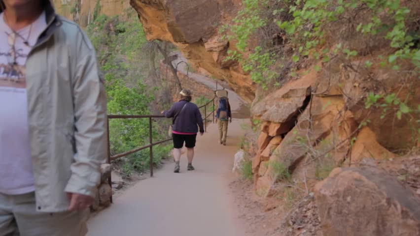 Hikers in Zion National Park Southern Utah