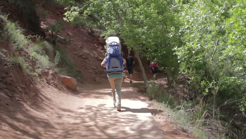 Hikers in Zion National Park Southern Utah