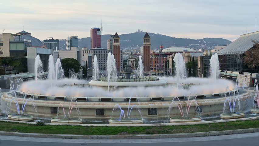 Magic Fountain of Montjuic show in Barcelona, Spain