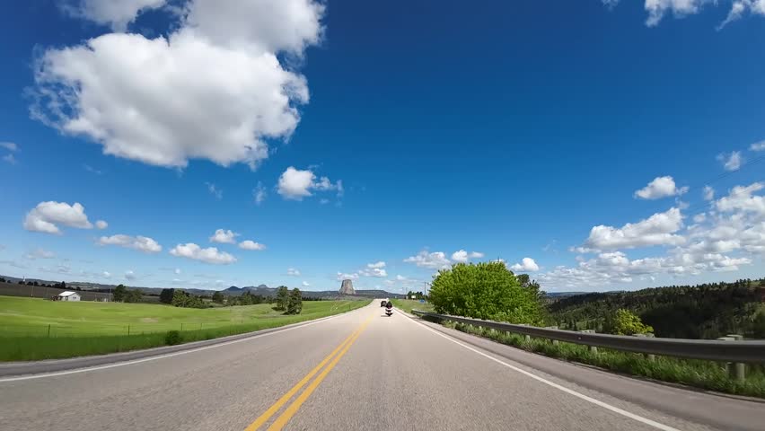 Devils Tower straight up ahead