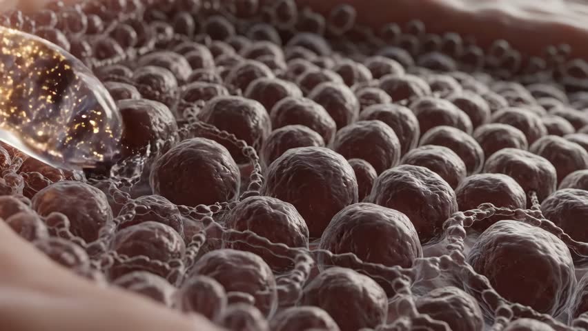 Human cell or Embryonic stem cell microscope background.