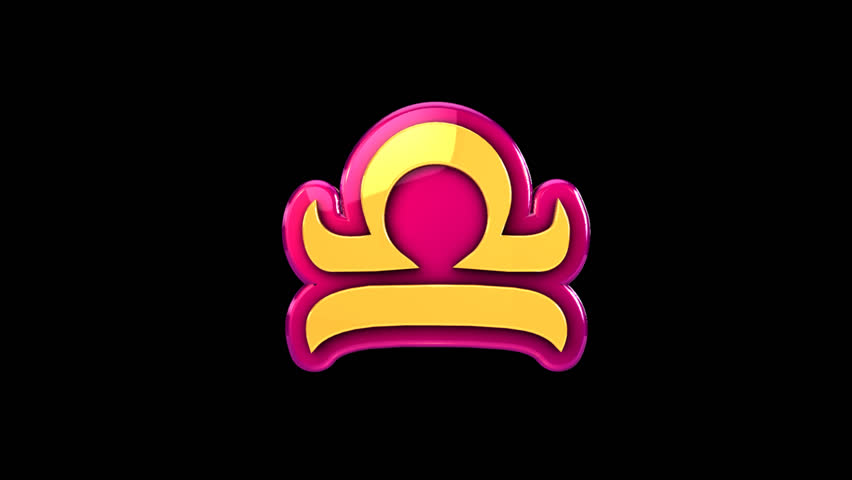 golden 3d render icon signs libra with alpha rotary