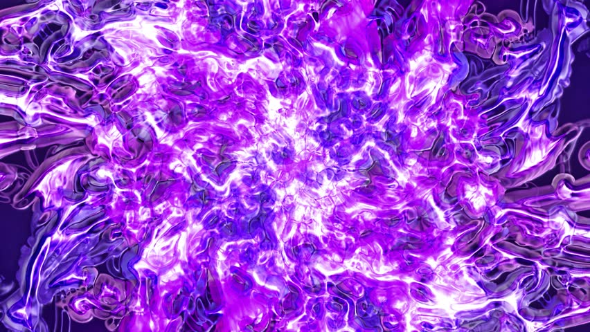 Psychedelic Blue Violet Vortex 4K Loop features blue and purple globular shapes shifting and rotating away from the camera in a psychedelic loop.
