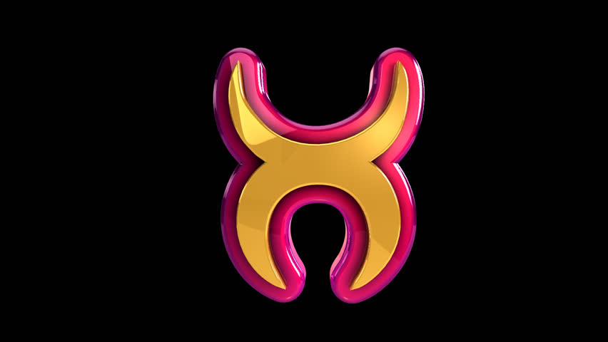 golden 3d render icon signs taurus with alpha rotary