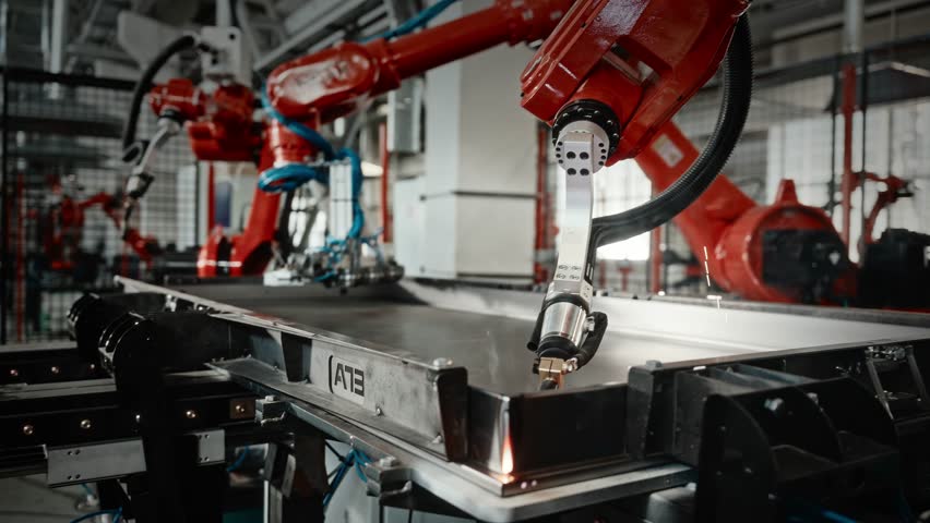 Robotics Welding Process, Industrial Robotic Welding With Seam Tracking And Automated Motion Control