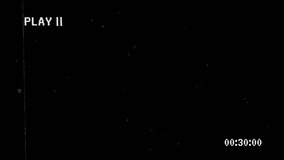 VHS Tape Play Screen Overlay with Static Distortion, Analog Noise and Timestamp on Transparent Background, 4K Alpha Channel - Powered by Shutterstock - Get 15% off with code: PIKWIZARD15