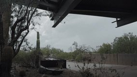 Rain Water Falling From Trailhead Building In North Scottsdale AZ After Storm - Powered by Shutterstock - Get 15% off with code: PIKWIZARD15