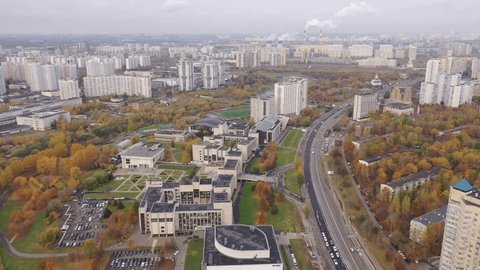 Drone Descending Orbit near Mgimo University Buildings