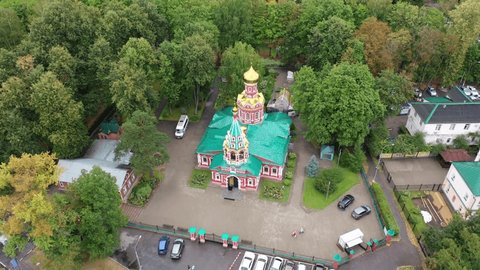 Drone Descending over Znamenskaya Church Krasnogorsk