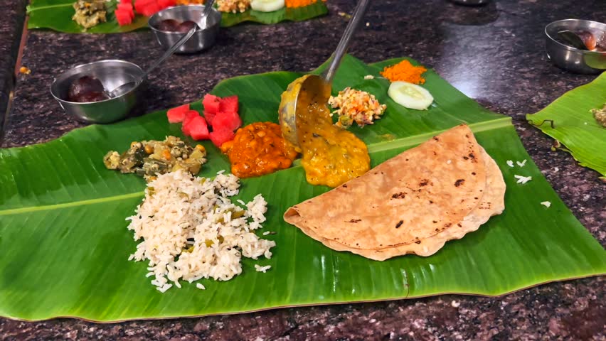 Thali, Indian food, South Indian full meals, Banana Leaf Meals