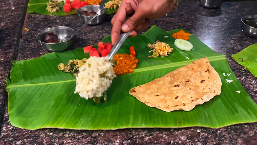 Thali, Indian food, South Indian full meals, Banana Leaf Meals