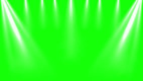 Observe text animates with a red metallic gradient effect centered under dramatic white stage spotlights shining down upon a brilliant chroma key green screen environment perfect for video production use. - Powered by Shutterstock - Get 15% off with code: PIKWIZARD15