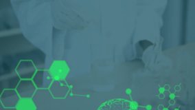 Animation of data processing and digital brain over caucasian female scientist. global science, technology and data processing concept digitally generated video. - Powered by Shutterstock - Get 15% off with code: PIKWIZARD15