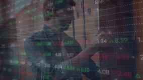 Animation of digital data processing over caucasian men in server room. Global science, connections, data processing and digital interface concept digitally generated video. - Powered by Shutterstock - Get 15% off with code: PIKWIZARD15