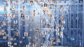 Animation of diverse people icons and financial data over server room. Global technology connections and data processing concept digitally generated video. - Powered by Shutterstock - Get 15% off with code: PIKWIZARD15