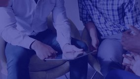 Animation of financial data processing over businessman working in office. Global business connections digital interface and technology concept digitally generated video. - Powered by Shutterstock - Get 15% off with code: PIKWIZARD15