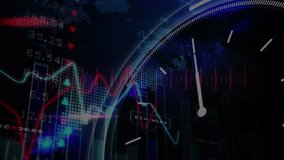 Animation of digital brain over data processing and moving clock on black background. Global technology, computing and digital interface concept digitally generated video. - Powered by Shutterstock - Get 15% off with code: PIKWIZARD15