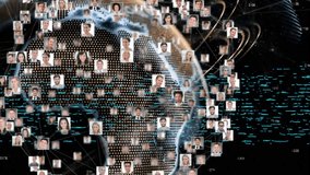 Animation of people icons and globe over data processing. Global business and digital interface concept digitally generated video. - Powered by Shutterstock - Get 15% off with code: PIKWIZARD15