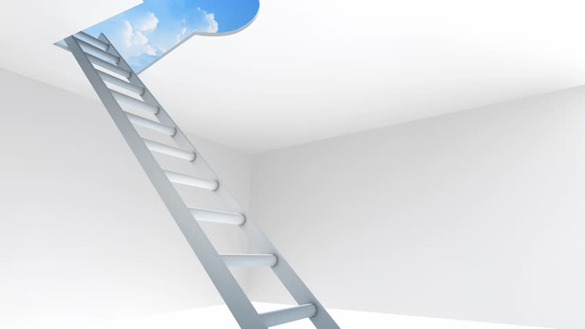 Keyhole ladder escape to freedom.