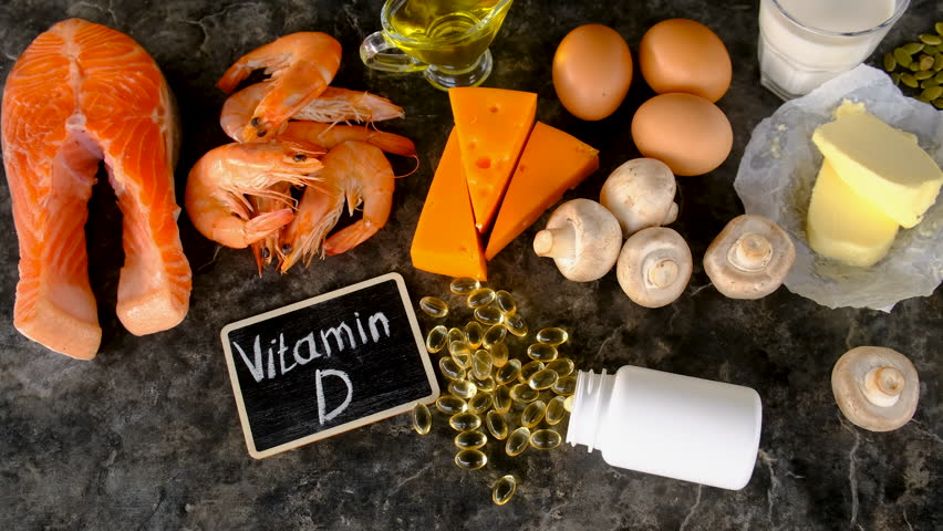 Foods containing vitamin D and omega 3. Selective focus. Food.