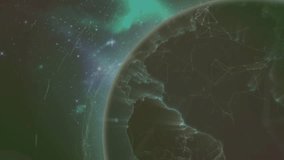 Animation of rotating globe and hearts floating on navy background. global connections, technology and digital interface concept digitally generated video. - Powered by Shutterstock - Get 15% off with code: PIKWIZARD15