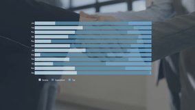 Animation of financial data processing over businessman handshake. Global business digital interface technology and networking concept digitally generated video. - Powered by Shutterstock - Get 15% off with code: PIKWIZARD15