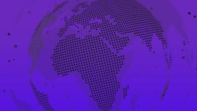 Digital animation of data processing over spinning globe against purple background. Global networking and technology concept - Powered by Shutterstock - Get 15% off with code: PIKWIZARD15
