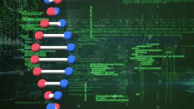 Animation of data processing over dna strand. Global business and digital interface concept digitally generated video. - Powered by Shutterstock - Get 15% off with code: PIKWIZARD15