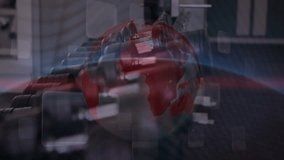 Animation of clock and data processing over digital clock. Global connections business digital interface technology and networking concept digitally generated video. - Powered by Shutterstock - Get 15% off with code: PIKWIZARD15