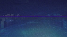 Animation of abstract golden pattern and glitch effect over data processing against blue background. Computer interface and business technology concept - Powered by Shutterstock - Get 15% off with code: PIKWIZARD15