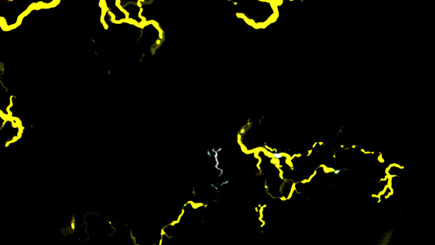Yellow Color Electrical Spark Flow Or Floating Animation On Transparent Background