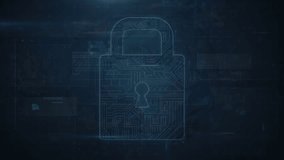 Animation of cyber security data processing over security padlock icon against blue background. Cyber security and business technology concept - Powered by Shutterstock - Get 15% off with code: PIKWIZARD15