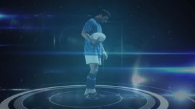 Animation of diverse data and network of connections over caucasian male rugby player. global sports, connections and technology concept digitally generated video. - Powered by Shutterstock - Get 15% off with code: PIKWIZARD15