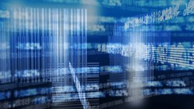 Animation of data processing over blue background. global business, finances, connections and digital interface concept digitally generated video. - Powered by Shutterstock - Get 15% off with code: PIKWIZARD15