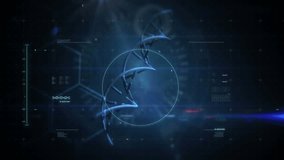 Animation of virus cell and dna on digital screen. global covid 19 pandemic, science and digital interface concept digitally generated video. - Powered by Shutterstock - Get 15% off with code: PIKWIZARD15