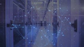 Animation of network of connections and data processing over server room. Global technology data processing and digital interface concept digitally generated video. - Powered by Shutterstock - Get 15% off with code: PIKWIZARD15