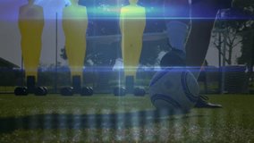 Animation of data processing over diverse football players. Global sport, computing and digital interface concept digitally generated video. - Powered by Shutterstock - Get 15% off with code: PIKWIZARD15