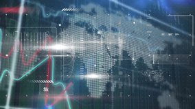 Animation of data processing over moving clock on black background. Global technology, computing and digital interface concept digitally generated video. - Powered by Shutterstock - Get 15% off with code: PIKWIZARD15