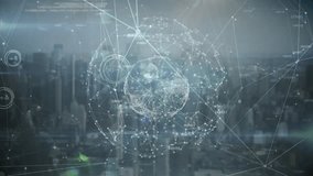 Animation of clock moving over network of connections and over spinning clock. Global connections time data processing and technology concept digitally generated video. - Powered by Shutterstock - Get 15% off with code: PIKWIZARD15