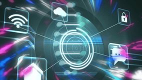 Animation of icons, network of connections and data processing. Global news, business, finance, computing and data processing concept digitally generated video. - Powered by Shutterstock - Get 15% off with code: PIKWIZARD15