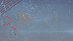 Animation of neon ticking clock and network of connections against statistical data processing. Computer interface and business data technology concept - Powered by Shutterstock - Get 15% off with code: PIKWIZARD15