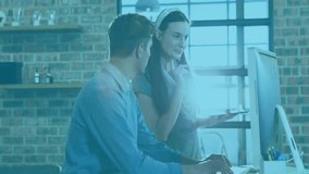 Analyzing data and working on computer, people with digital interface overlay. Technology, data analysis, teamwork, business, innovation, workspace - Powered by Shutterstock - Get 15% off with code: PIKWIZARD15