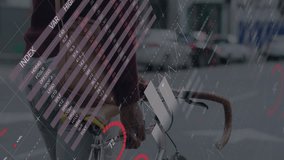 Mature man walking on urban street, displaying technology dashboard with red grey pie charts. Urban, professional, modern, analytics, technology, data visualization, business - Powered by Shutterstock - Get 15% off with code: PIKWIZARD15