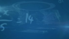 Animation of molecules and math formulas on blue background. science, human biology, technology and digital interface concept digitally generated video. - Powered by Shutterstock - Get 15% off with code: PIKWIZARD15