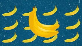 Animation of banana icons over snow falling. Social media and digital interface concept digitally generated video. - Powered by Shutterstock - Get 15% off with code: PIKWIZARD15
